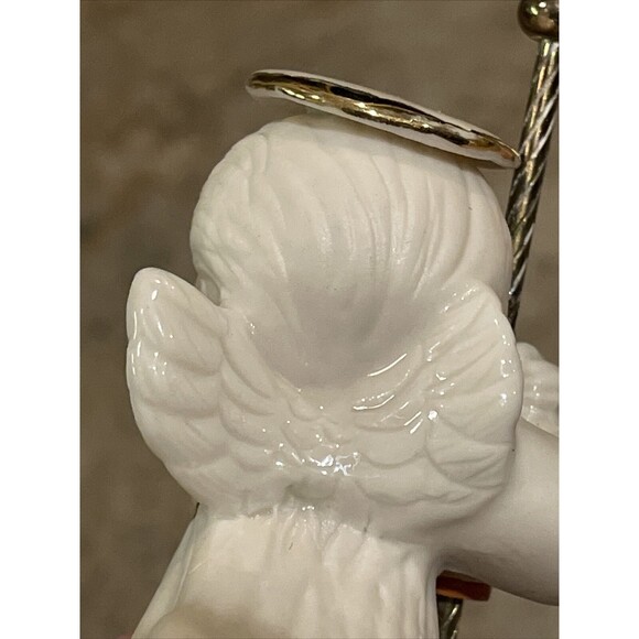Porcelain Christmas Angel Ornament Hand Painted Holiday Decoration - Picture 10 of 12